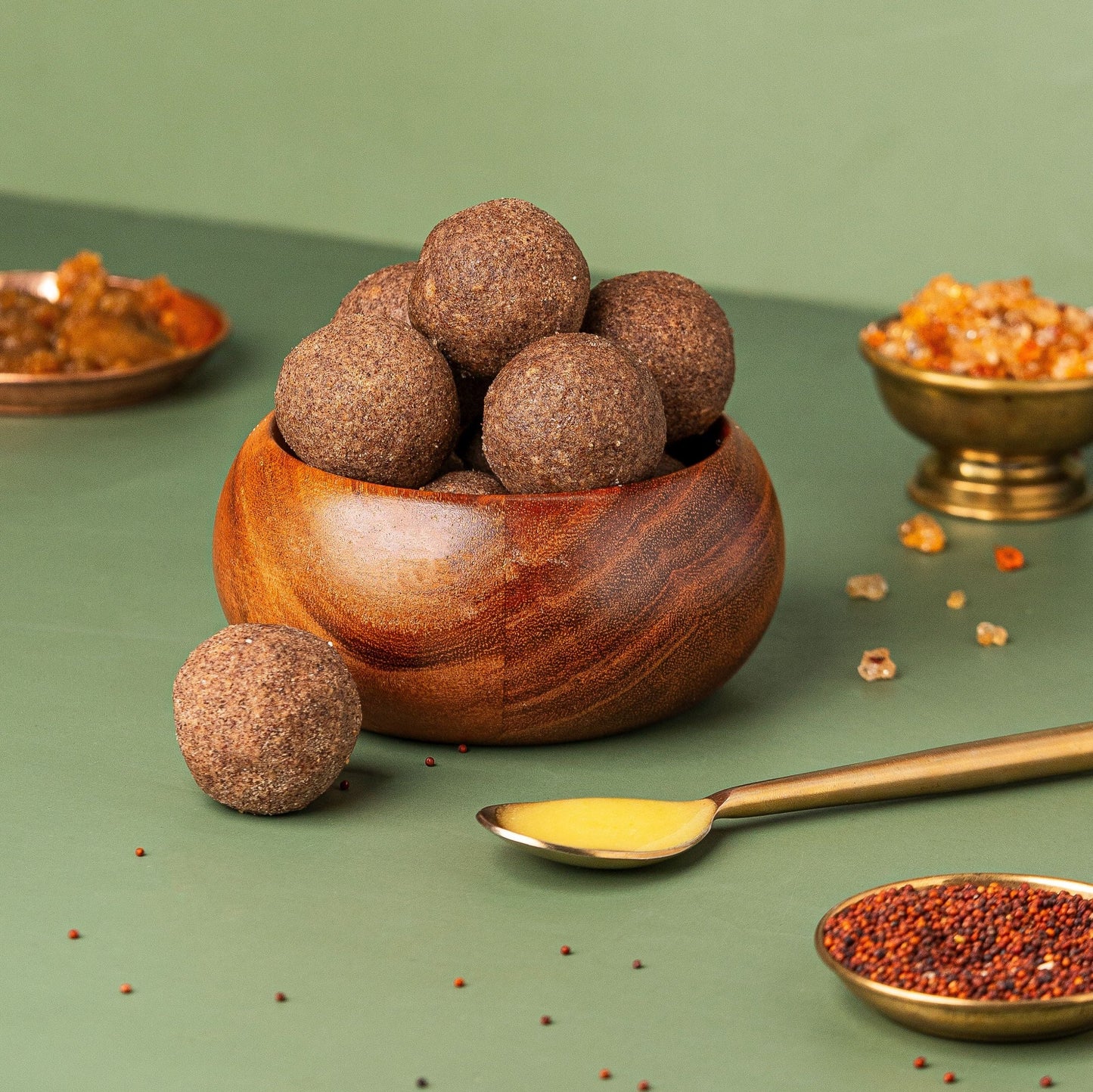 Pure Ghee Raagi Ladoo (Nachni Ladoo) with Jaggery